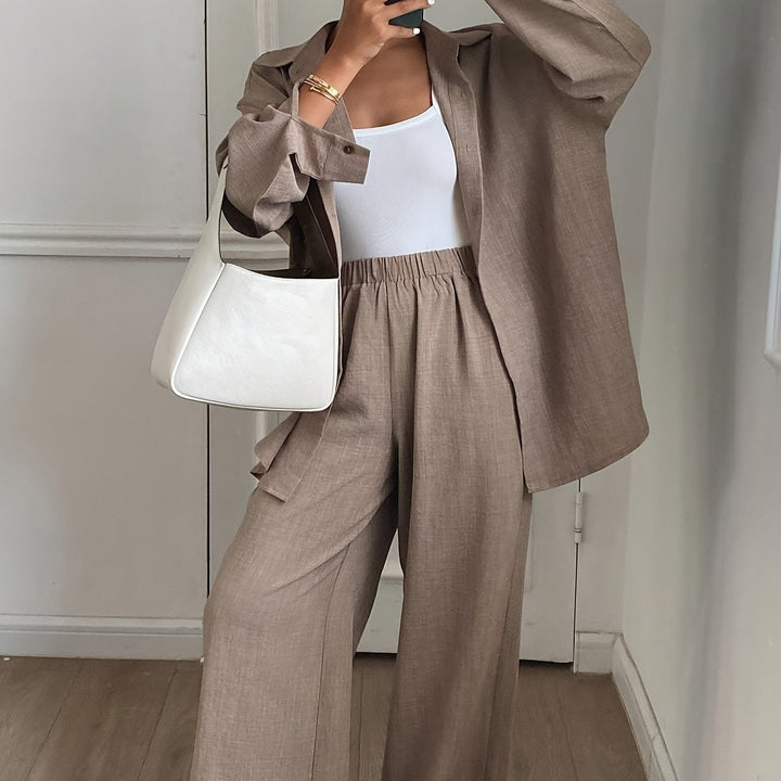 Elegantný Dovolenkový Plážový Voľný Dvojdielny Set pre Ženy z Imitácie Džínsoviny, 2 kusy
