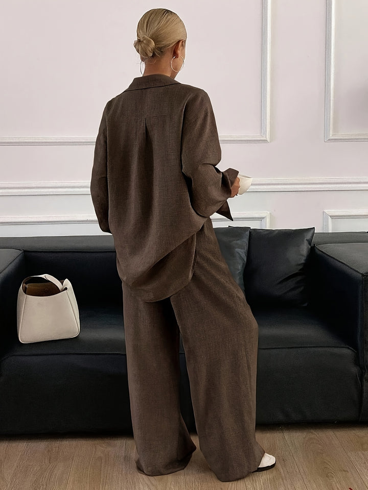 Elegantný Dovolenkový Plážový Voľný Dvojdielny Set pre Ženy z Imitácie Džínsoviny, 2 kusy