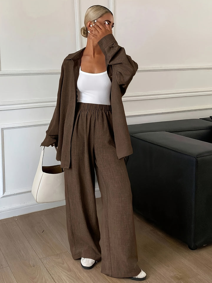 Elegantný Dovolenkový Plážový Voľný Dvojdielny Set pre Ženy z Imitácie Džínsoviny, 2 kusy