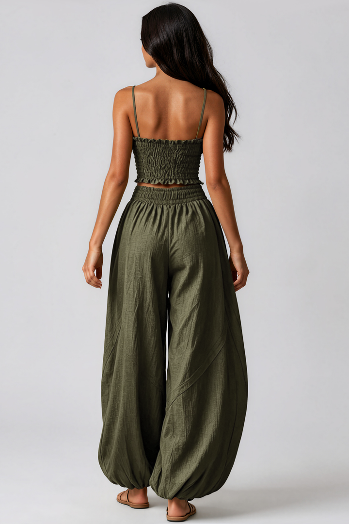 Kanan Spaghetti Ruch Pants Set