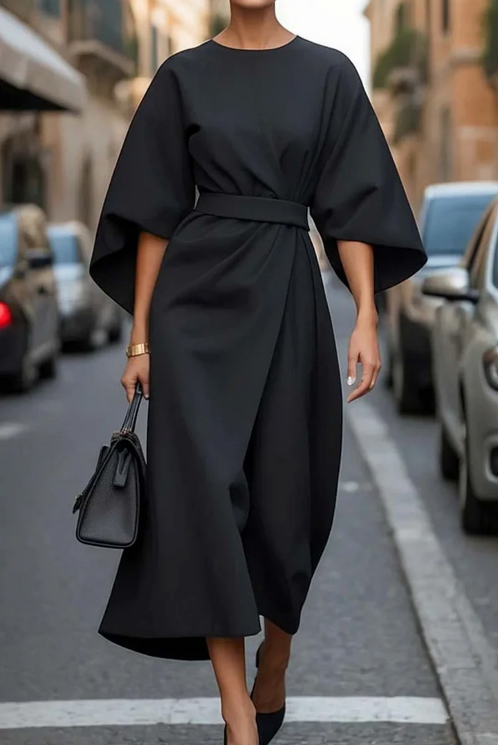 AMELINA - Elegant Lantern Sleeve Dress