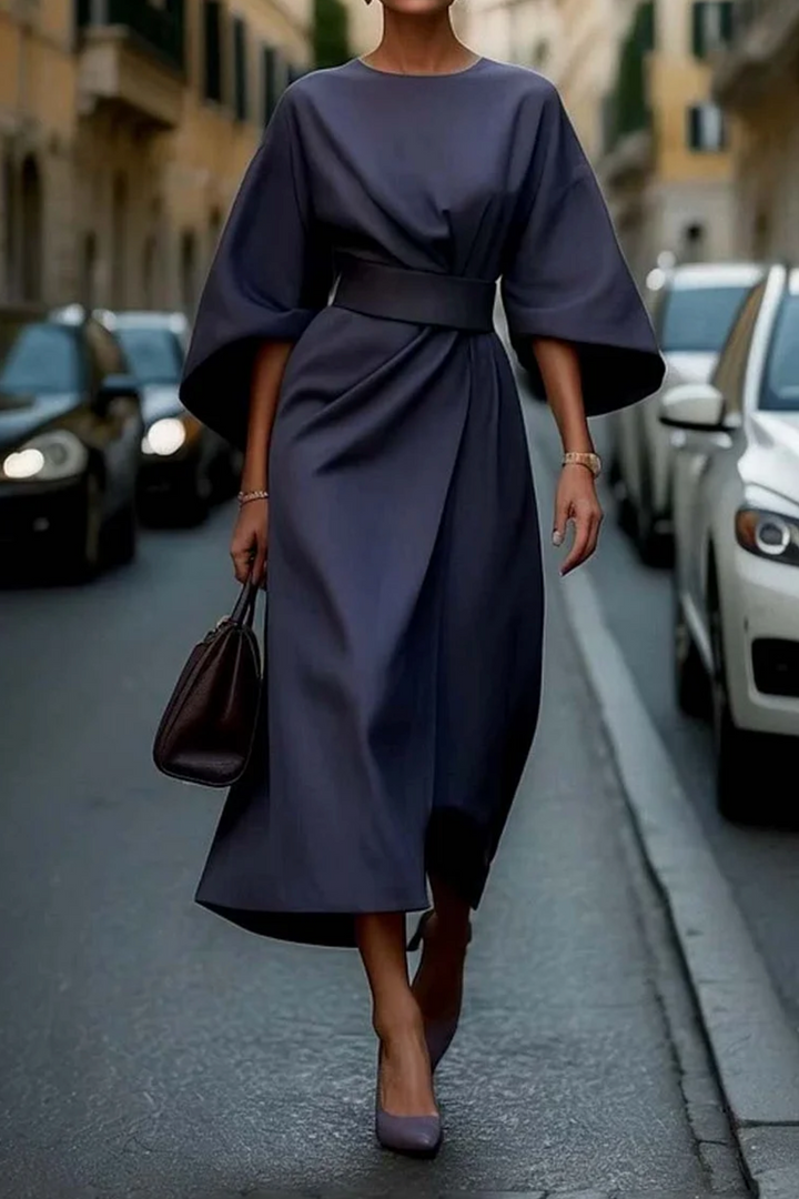 AMELINA - Elegant Lantern Sleeve Dress
