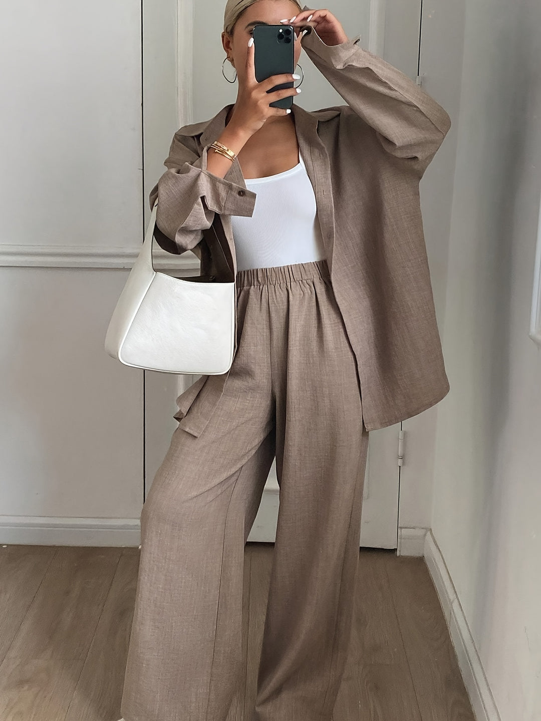 Elegantný Dovolenkový Plážový Voľný Dvojdielny Set pre Ženy z Imitácie Džínsoviny, 2 kusy