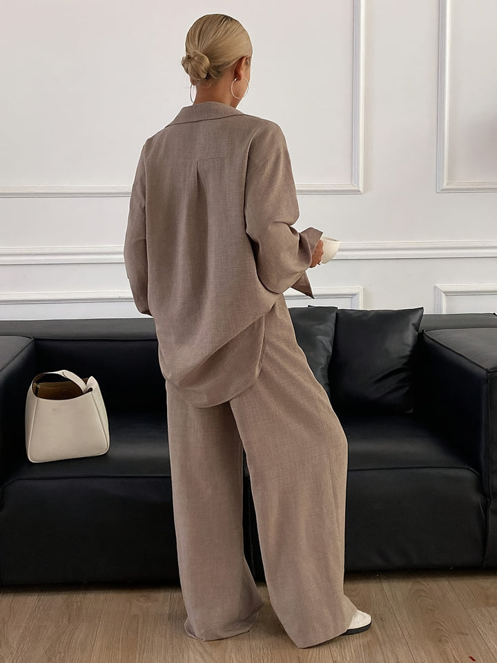 Elegantný Dovolenkový Plážový Voľný Dvojdielny Set pre Ženy z Imitácie Džínsoviny, 2 kusy