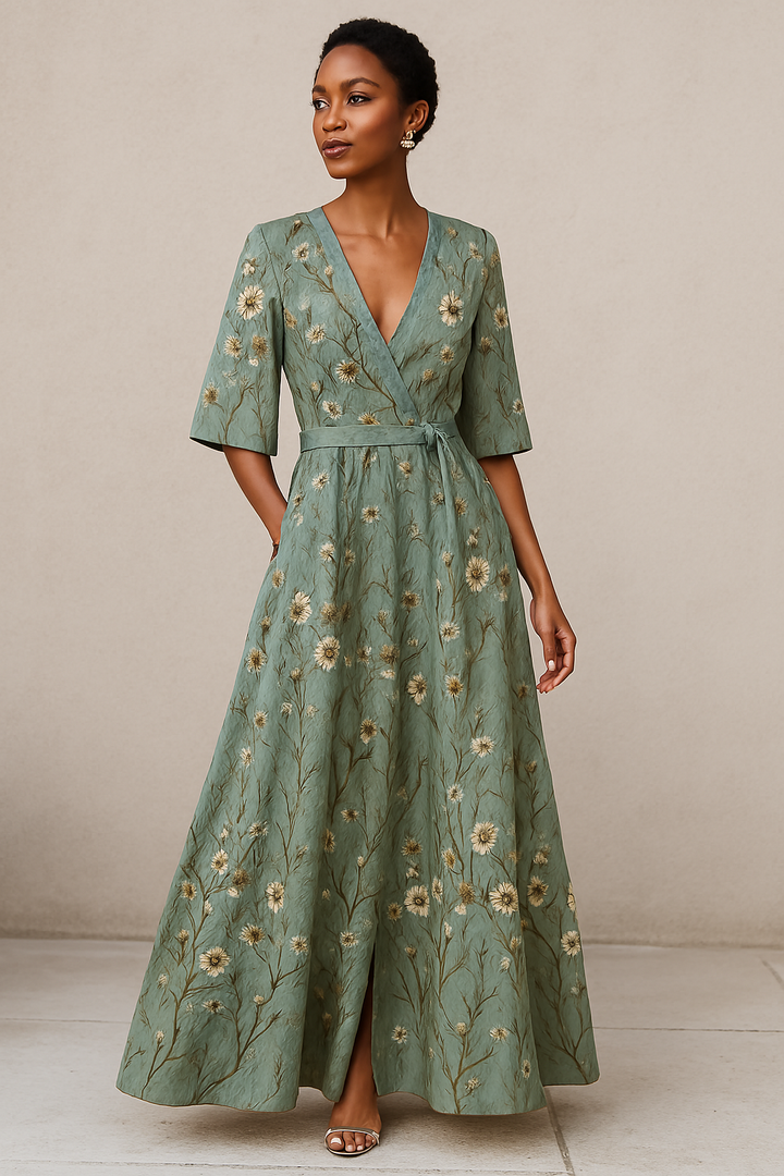 SELVARA - Elegant Floral Maxi Dress
