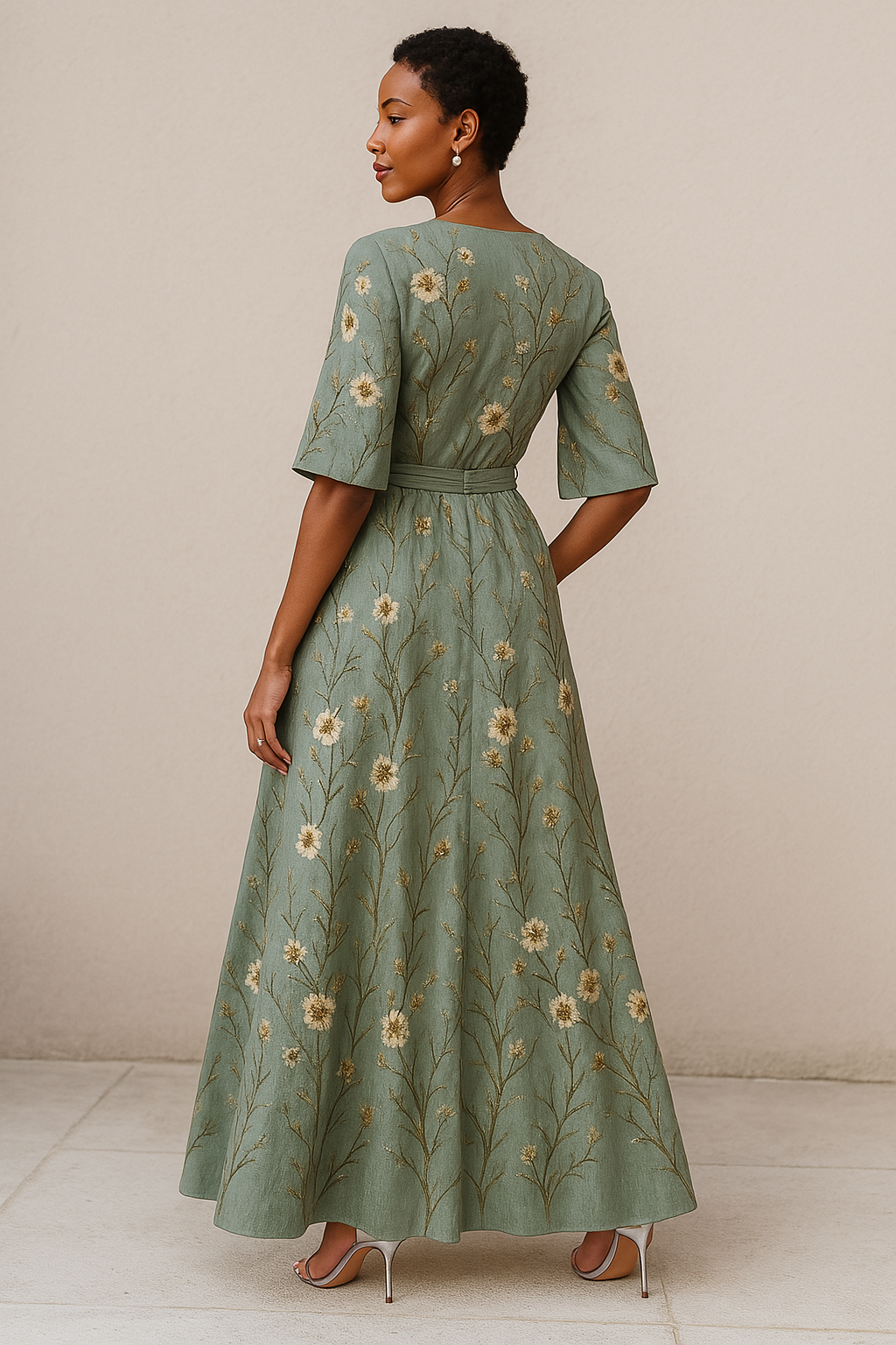 SELVARA - Elegant Floral Maxi Dress