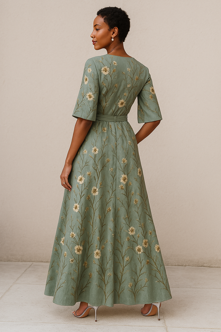 SELVARA - Elegant Floral Maxi Dress