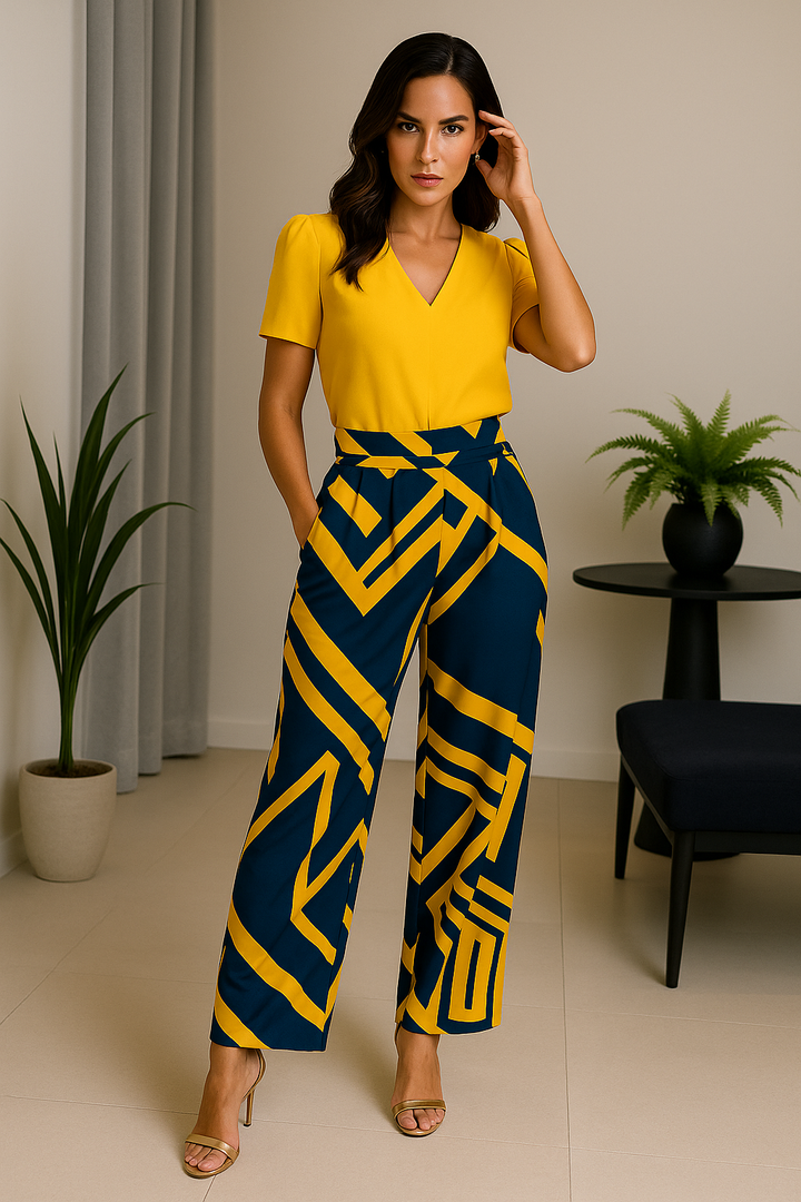ELENORA - Ensemble chemisier et pantalon de luxe